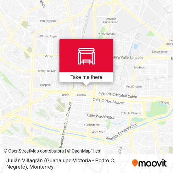 Mapa de Julián Villagrán (Guadalupe Victoria - Pedro C. Negrete)