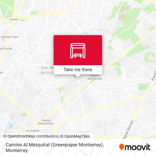 Mapa de Camino Al Mezquital (Greenpaper Monterrey)