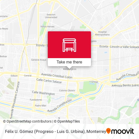Mapa de Félix U. Gómez (Progreso - Luis G. Urbina)