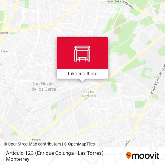 Mapa de Artículo 123 (Enrique Colunga - Las Torres)