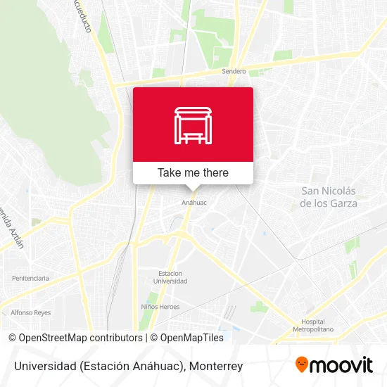 Mapa de Universidad (Estación Anáhuac)