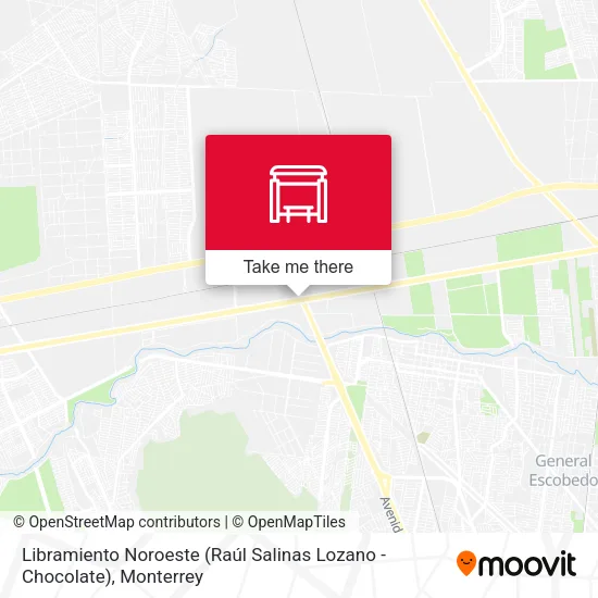 Mapa de Libramiento Noroeste (Raúl Salinas Lozano - Chocolate)