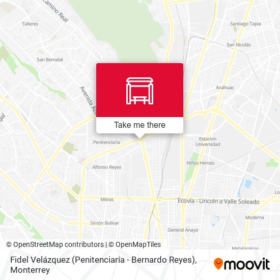 Fidel Velázquez (Penitenciaría - Bernardo Reyes) map