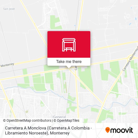 Carretera A Monclova (Carretera A Colombia - Libramiento Noroeste) map