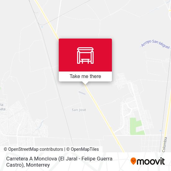 Mapa de Carretera A Monclova (El Jaral - Felipe Guerra Castro)