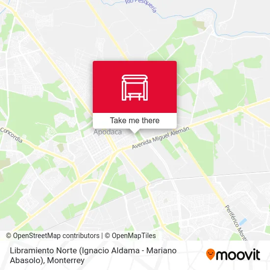 Mapa de Libramiento Norte (Ignacio Aldama - Mariano Abasolo)