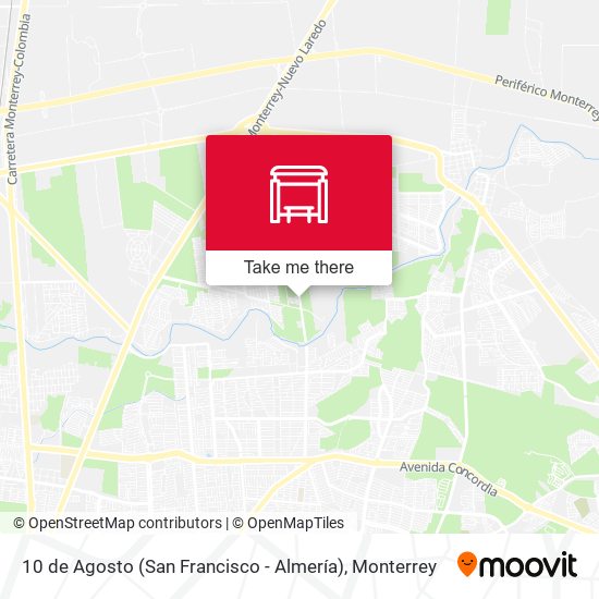 10 de Agosto (San Francisco - Almería) map