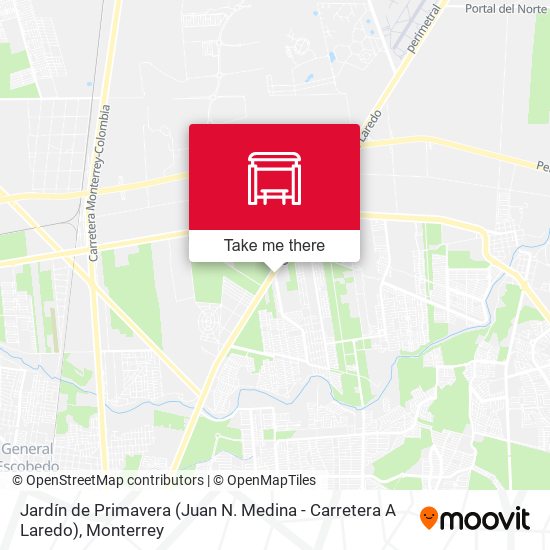 Mapa de Jardín de Primavera (Juan N. Medina - Carretera A Laredo)