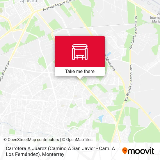 Carretera A Juárez (Camino A San Javier - Cam. A Los Fernández) map