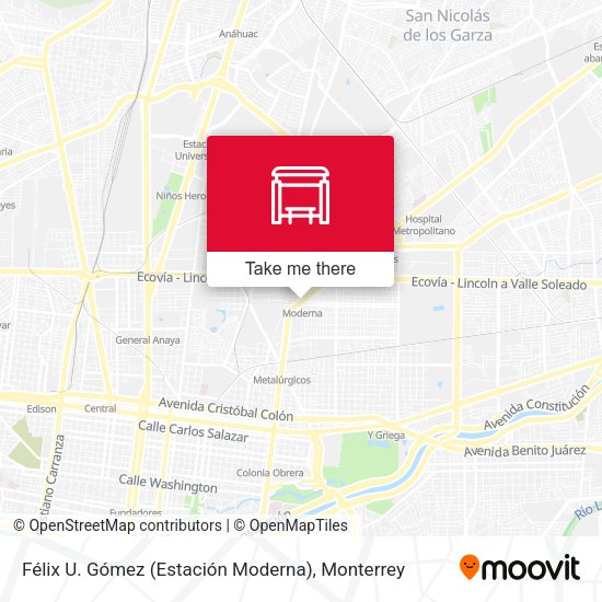 Mapa de Félix U. Gómez (Estación Moderna)