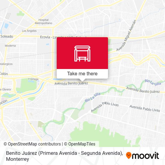 Mapa de Benito Juárez (Primera Avenida - Segunda Avenida)