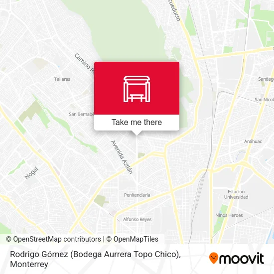 Mapa de Rodrigo Gómez (Bodega Aurrera Topo Chico)