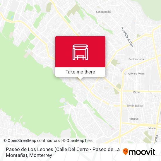 Mapa de Paseo de Los Leones (Calle Del Cerro - Paseo de La Montaña)