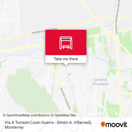 Mapa de Vía A Torreón (Juan Guerra - Simón A. Villarreal)