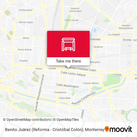 Mapa de Benito Juárez (Reforma - Cristóbal Colón)