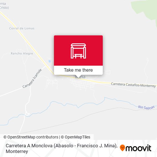 Carretera A Monclova (Abasolo - Francisco J. Mina) map