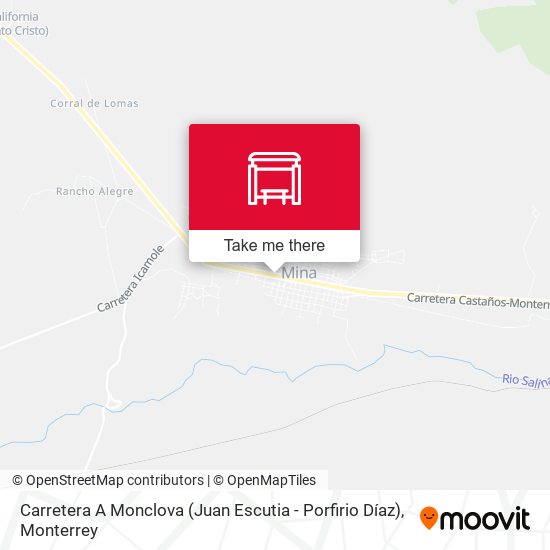 Mapa de Carretera A Monclova (Juan Escutia - Porfirio Díaz)