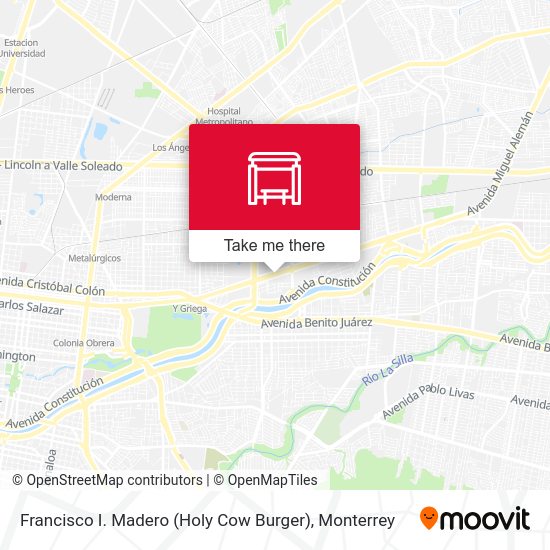 Francisco I. Madero (Holy Cow Burger) map