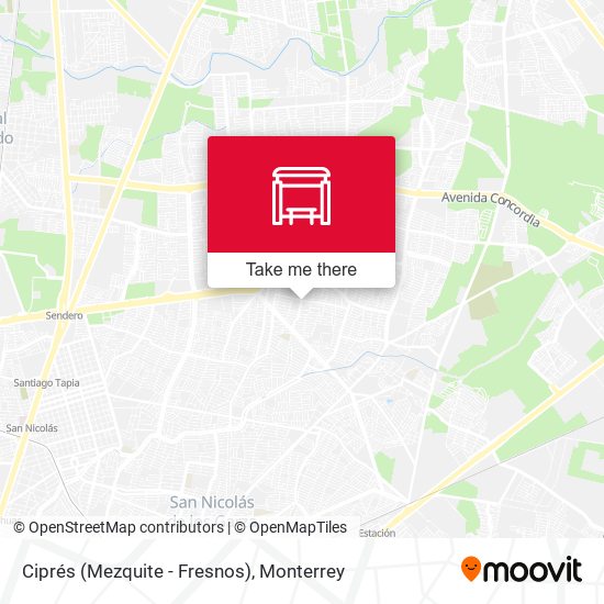 Mapa de Ciprés (Mezquite - Fresnos)