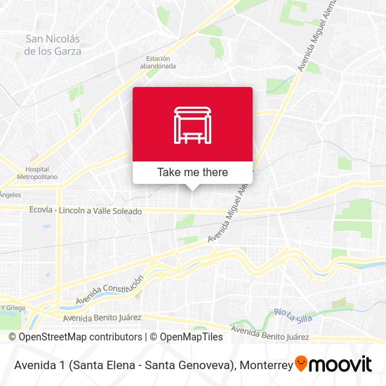 Mapa de Avenida 1 (Santa Elena - Santa Genoveva)