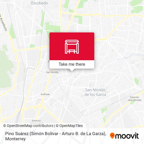 Mapa de Pino Suárez (Simón Bolívar - Arturo B. de La Garza)