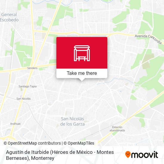 Agustín de Iturbide (Héroes de México - Montes Berneses) map