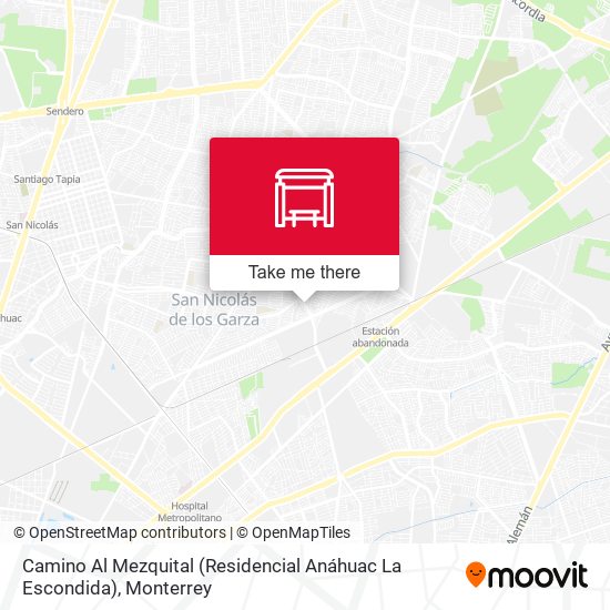 Mapa de Camino Al Mezquital (Residencial Anáhuac La Escondida)