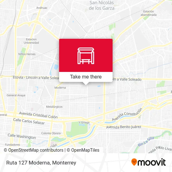 Ruta 127 Moderna map