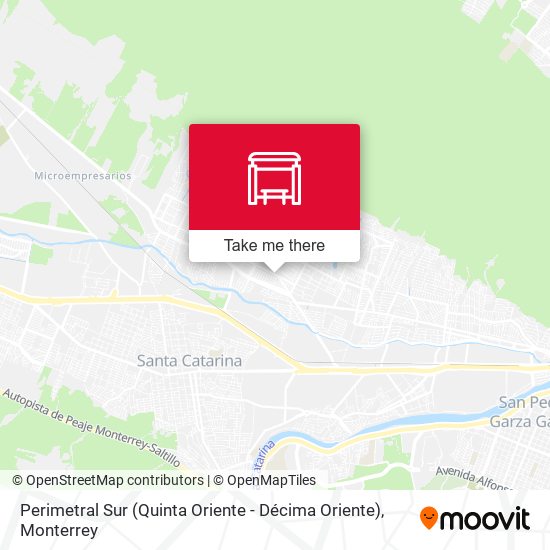 Mapa de Perimetral Sur (Quinta Oriente - Décima Oriente)