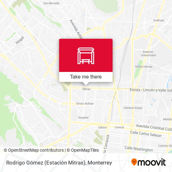 Mapa de Rodrigo Gómez (Estación Mitras)