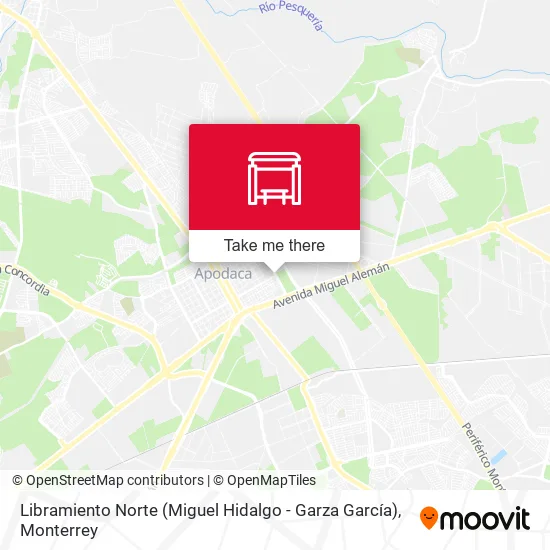 Mapa de Libramiento Norte (Miguel Hidalgo - Garza García)