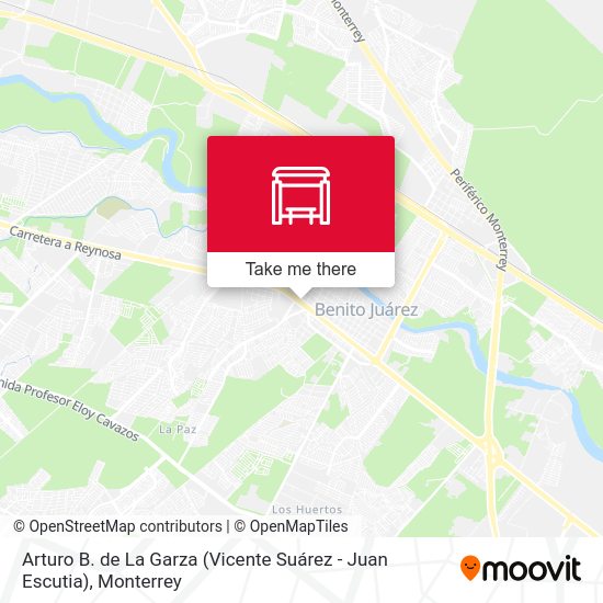 Arturo B. de La Garza (Vicente Suárez - Juan Escutia) map