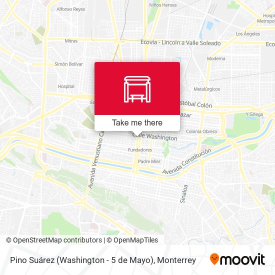 Pino Suárez (Washington - 5 de Mayo) map