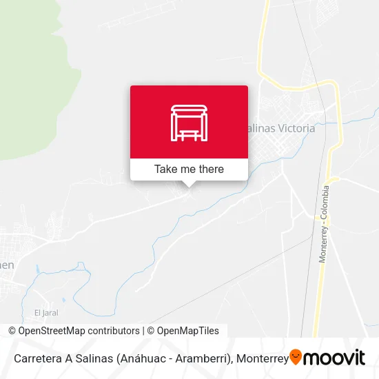 Carretera A Salinas (Anáhuac - Aramberri) map