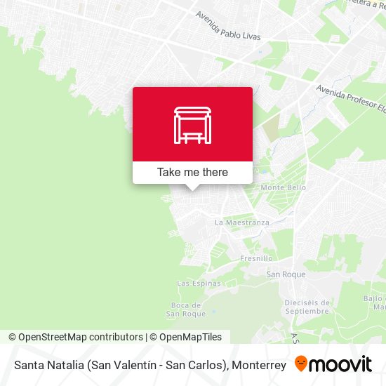 Mapa de Santa Natalia (San Valentín - San Carlos)