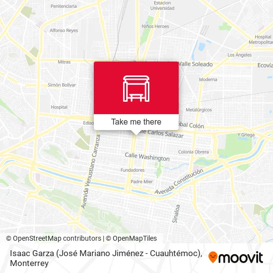 Mapa de Isaac Garza (José Mariano Jiménez - Cuauhtémoc)