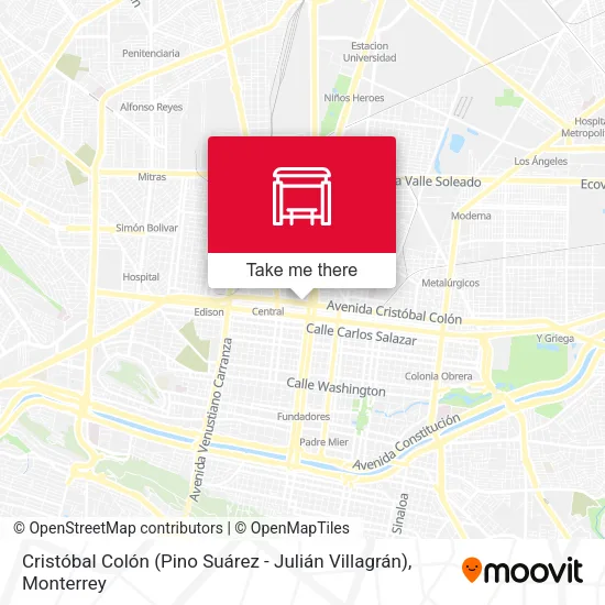 Mapa de Cristóbal Colón (Pino Suárez - Julián Villagrán)