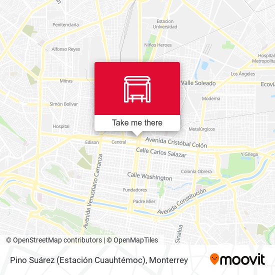 Pino Suárez (Estación Cuauhtémoc) map