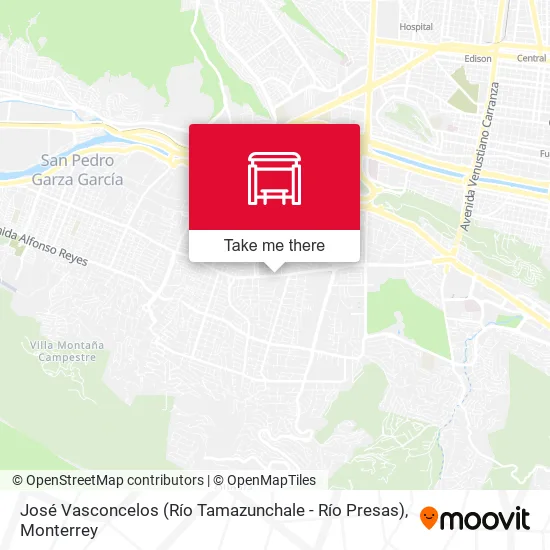 José Vasconcelos (Río Tamazunchale - Río Presas) map