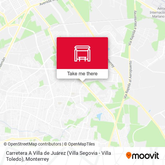 Mapa de Carretera A Villa de Juárez (Villa Segovia - Villa Toledo)