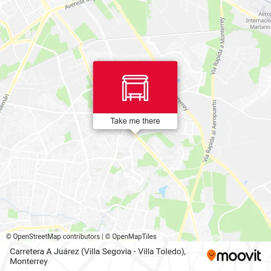 Mapa de Carretera A Juárez (Villa Segovia - Villa Toledo)
