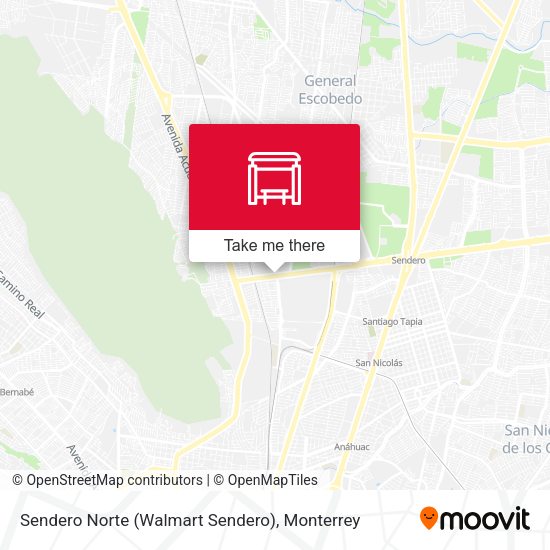 Sendero Norte (Walmart Sendero) map