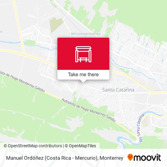 Mapa de Manuel Ordóñez (Costa Rica - Mercurio)