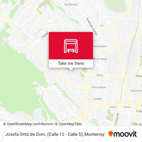 Mapa de Josefa Ortiz de Dom. (Calle 12 - Calle 5)