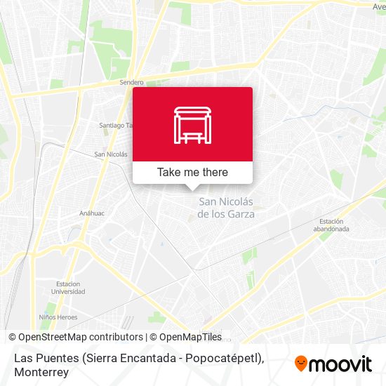 Mapa de Las Puentes (Sierra Encantada - Popocatépetl)