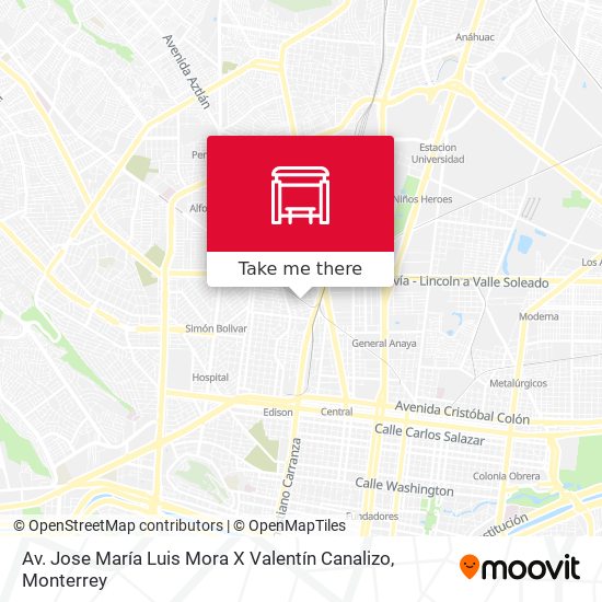 Av. Jose María Luis Mora X Valentín Canalizo map