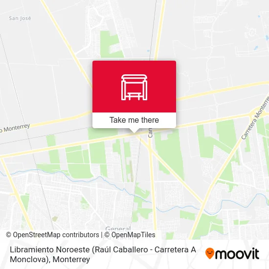 Mapa de Libramiento Noroeste (Raúl Caballero - Carretera A Monclova)