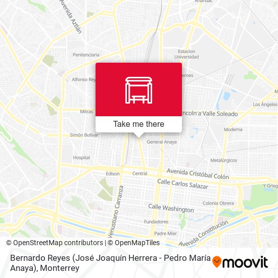 Bernardo Reyes (José Joaquín Herrera - Pedro María Anaya) map