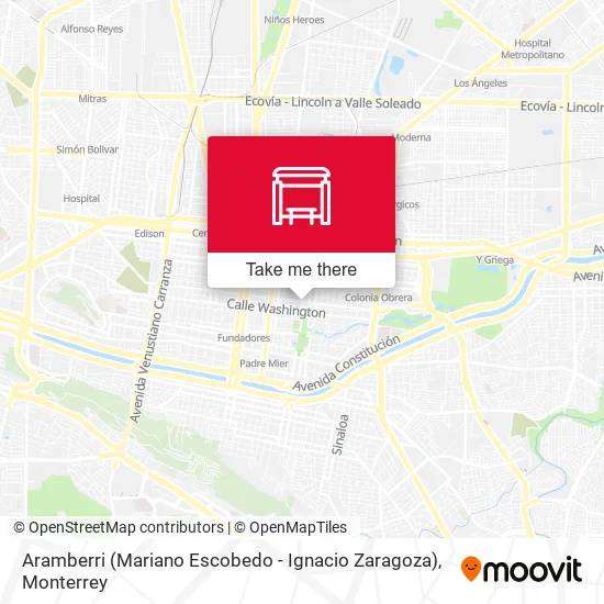 Aramberri (Mariano Escobedo - Ignacio Zaragoza) map