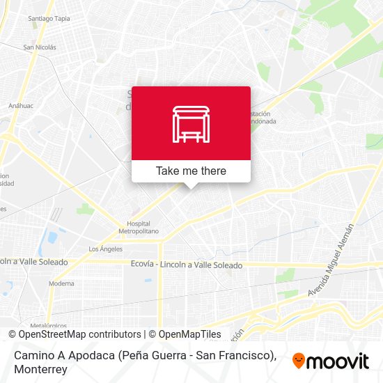 Camino A Apodaca (Peña Guerra - San Francisco) map